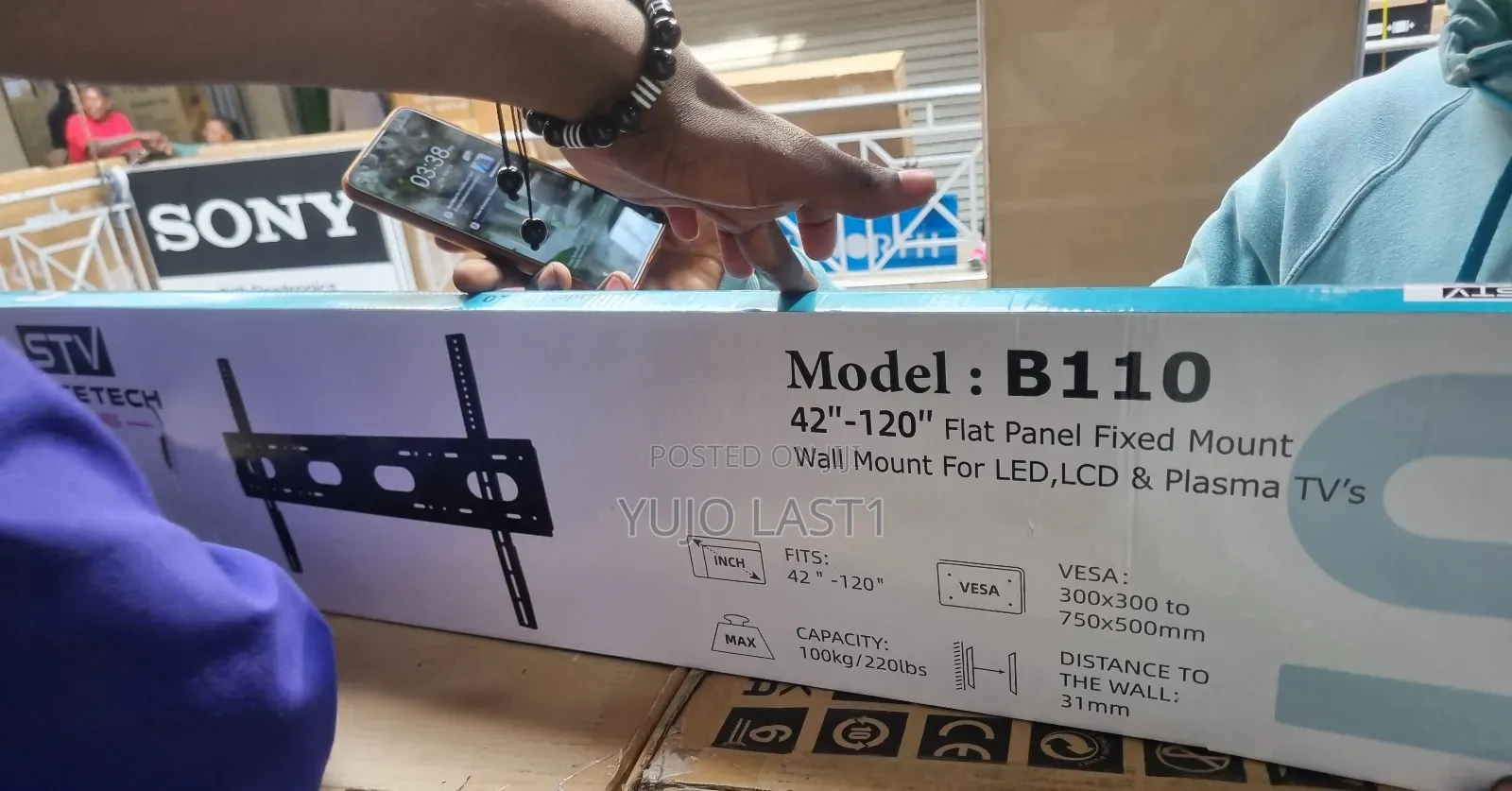 B1110 Wall Bracket Upto 120 Inch