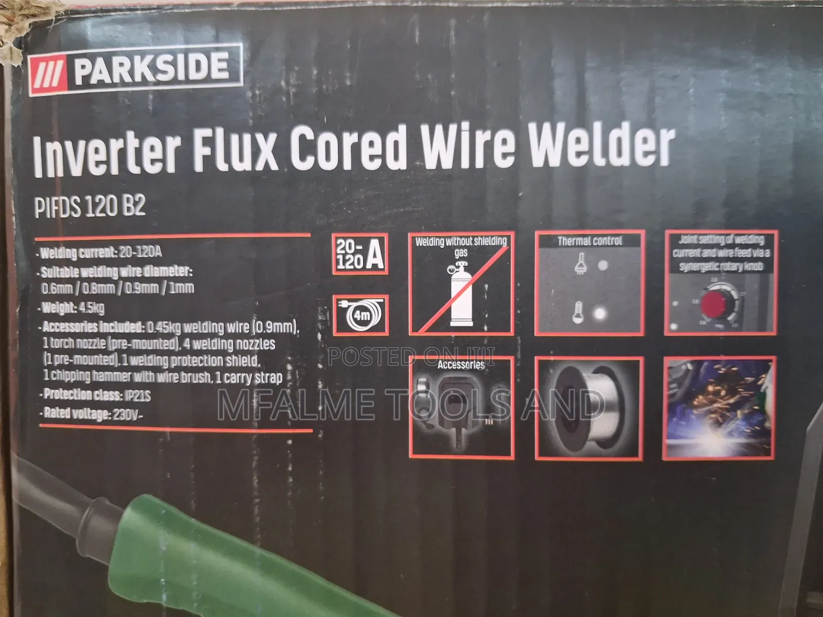 Portable Parkside Inverter Flux Cored Wire Welder.