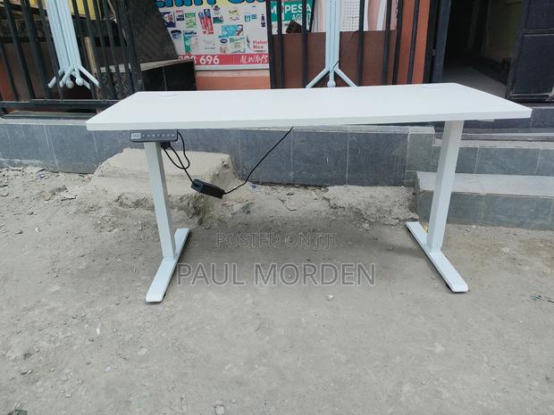 White Standing Electric Table 120cm