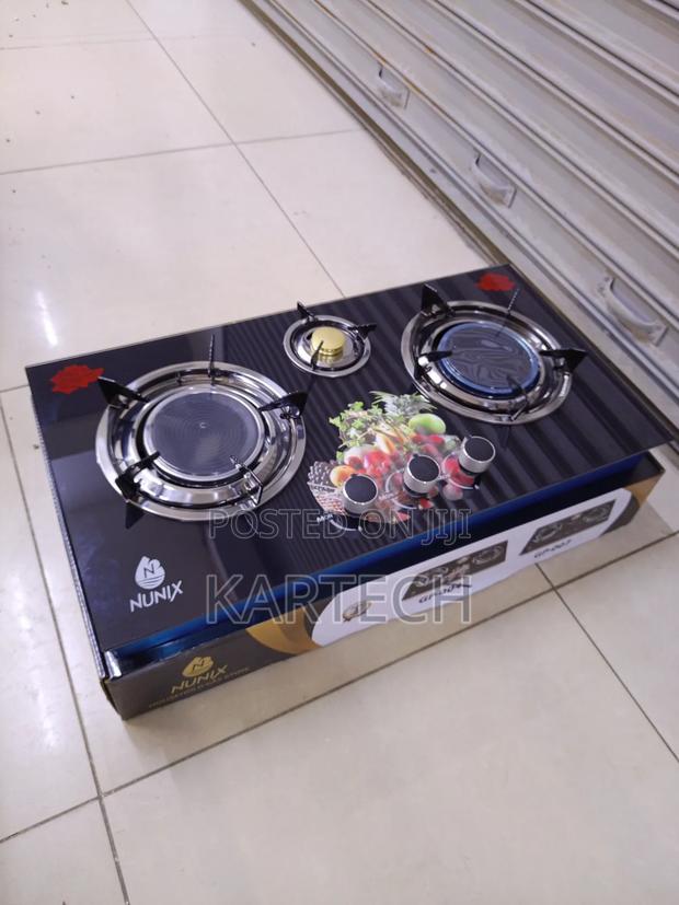 Nunix 3 Burner Infrared Glass Top Gas Stove