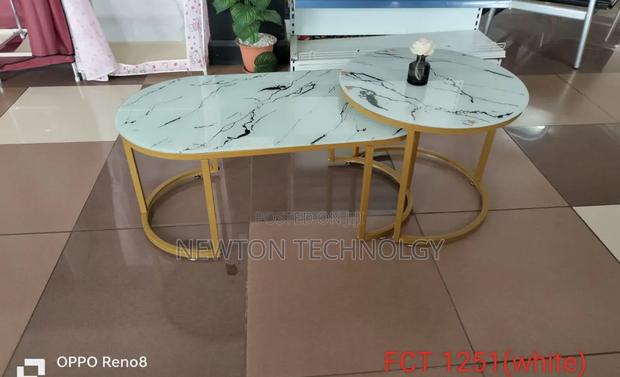 Nesting Marble Coffee Table Glass Effect - main view