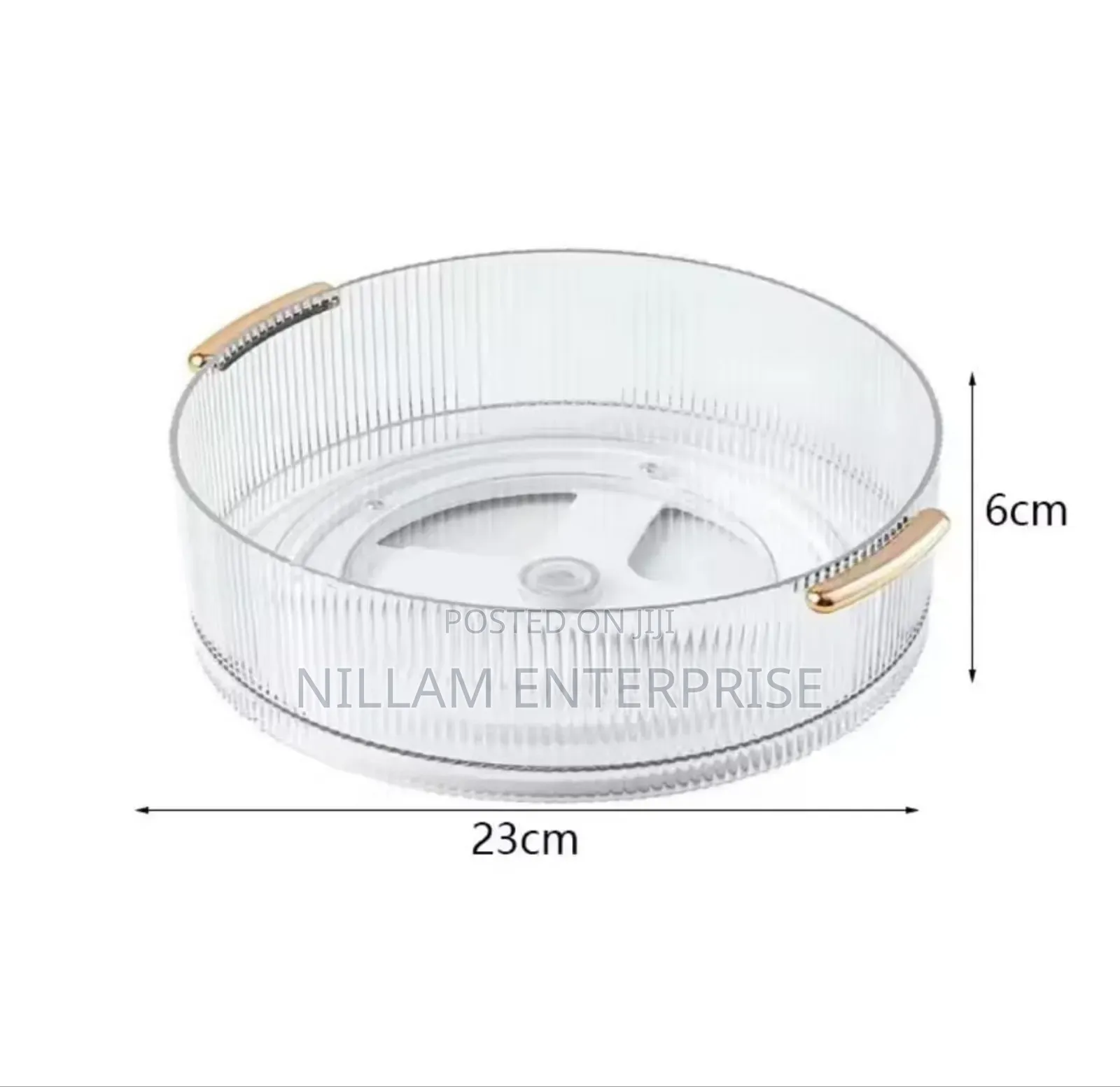 Ribbed Acrylic Lazy Susan/Cosmetic Organizer