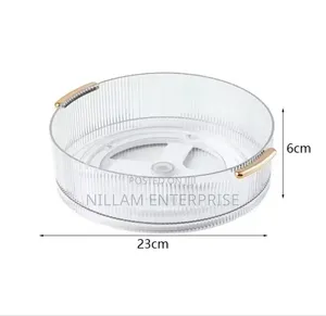 Ribbed Acrylic Lazy Susan/Cosmetic Organizer