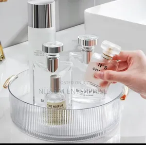 Ribbed Acrylic Lazy Susan/Cosmetic Organizer