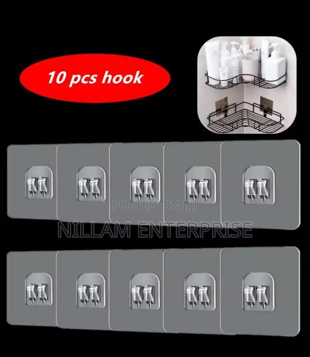 Clear Self Adhesive Hooks 10pcs - main view