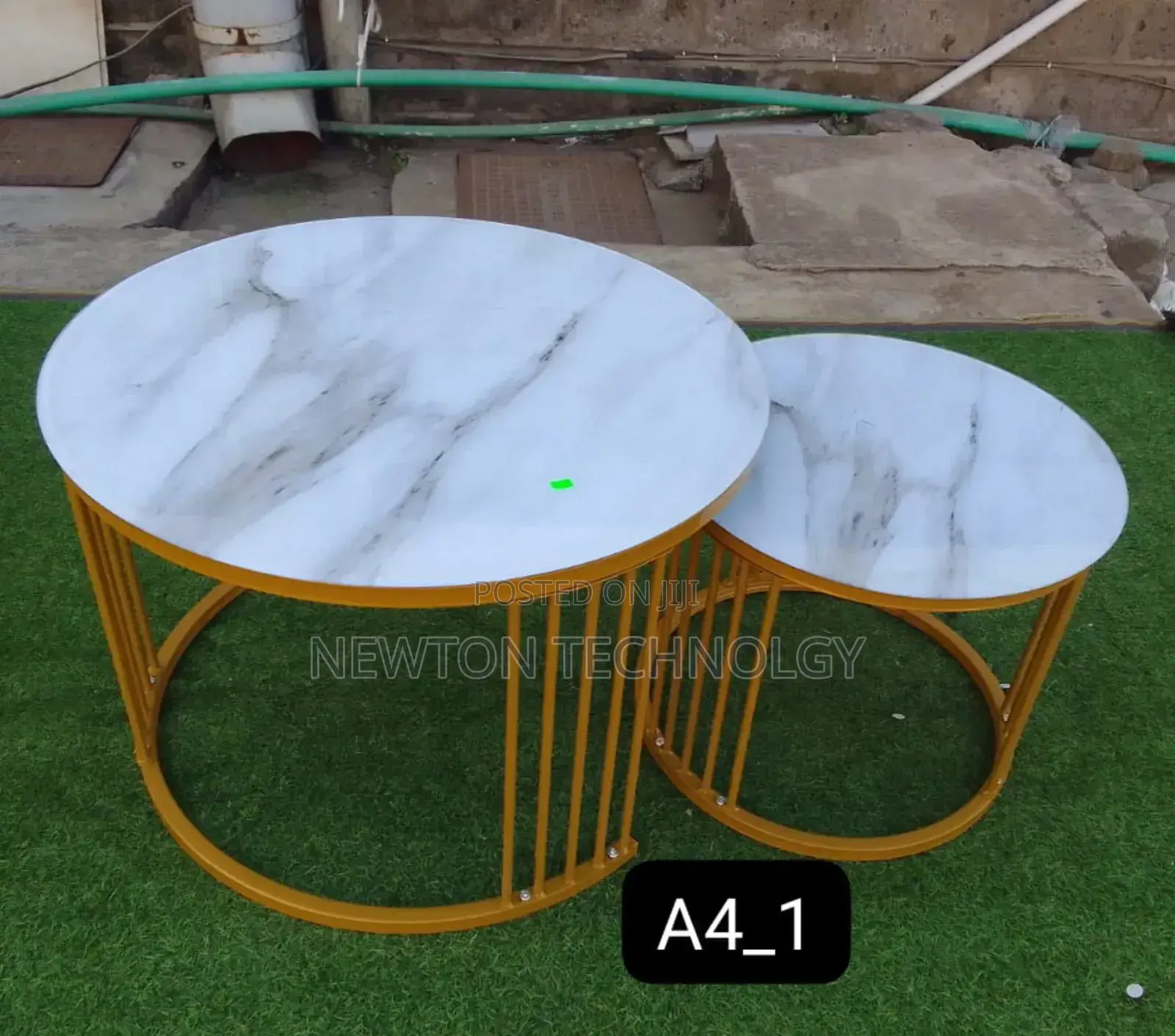 White Nesting Coffee Table Marble Effect (Mdf)