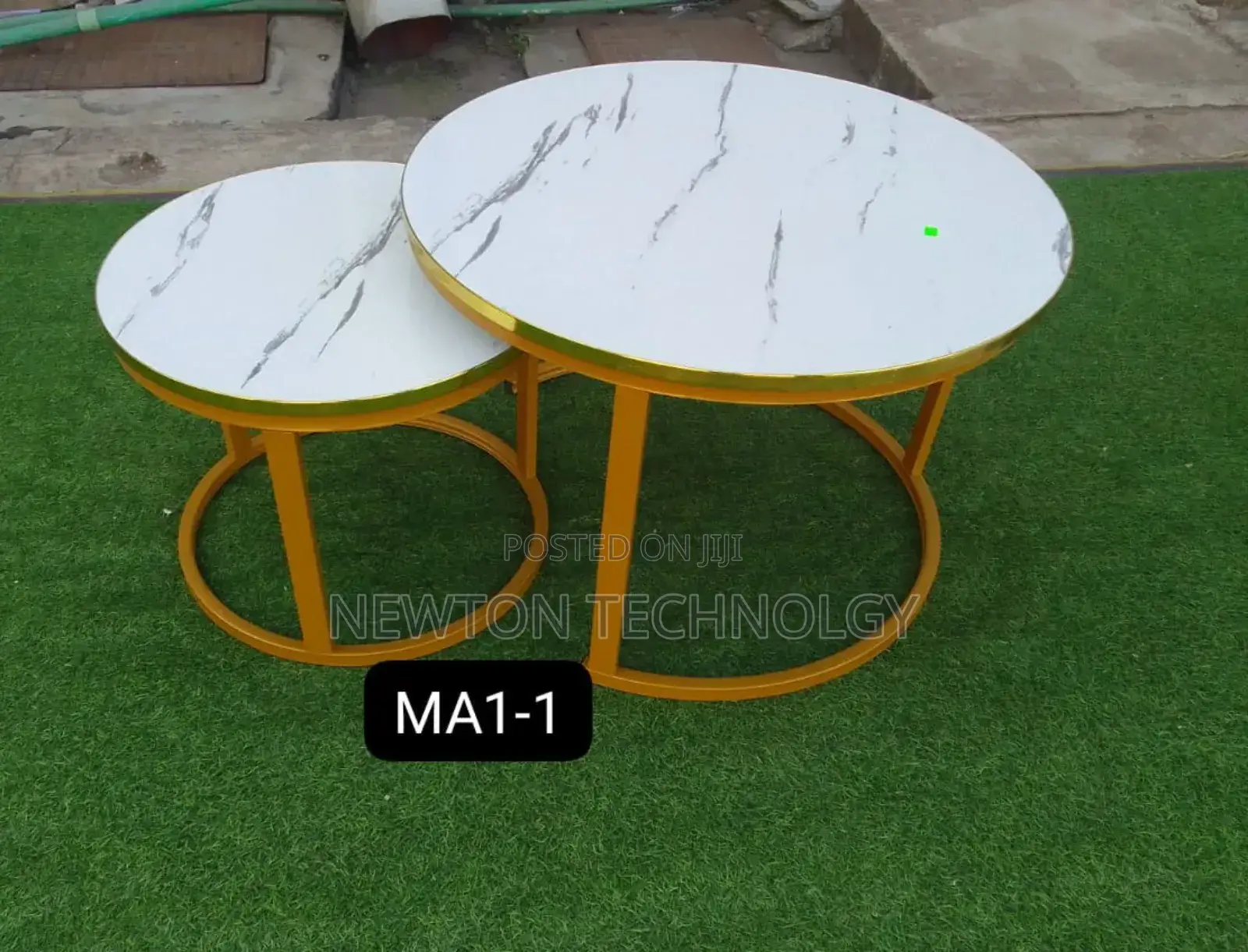 White Nesting Coffee Table Marble Effect