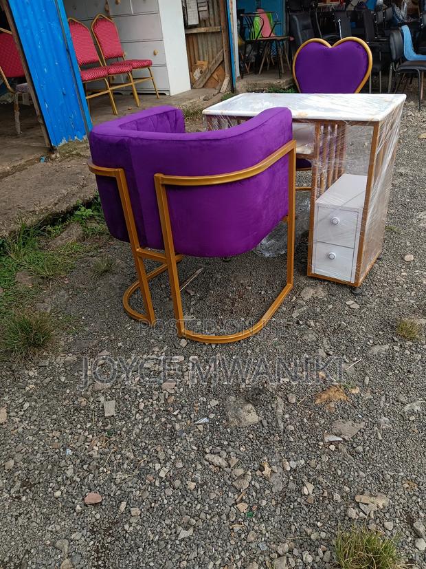 Manicure Set, Purple Seats Plus Marble Nail Table  - main view