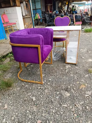 Manicure Set, Purple Seats Plus Marble Nail Table 