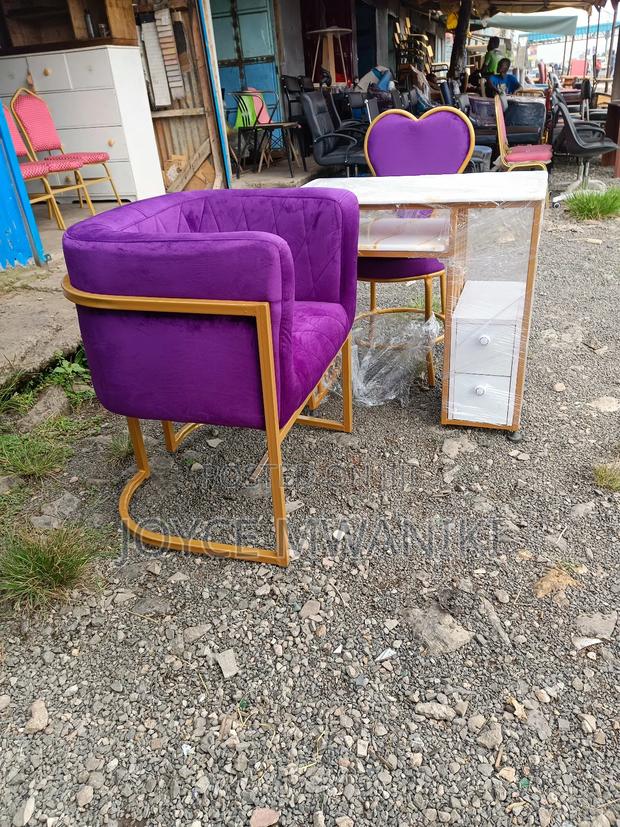 Manicure Set, Purple Seats Plus Marble Nail Table  - thumbnail 2