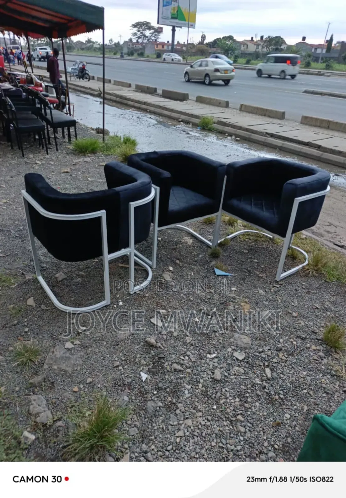 Manicure or Salon Seats, Black and White