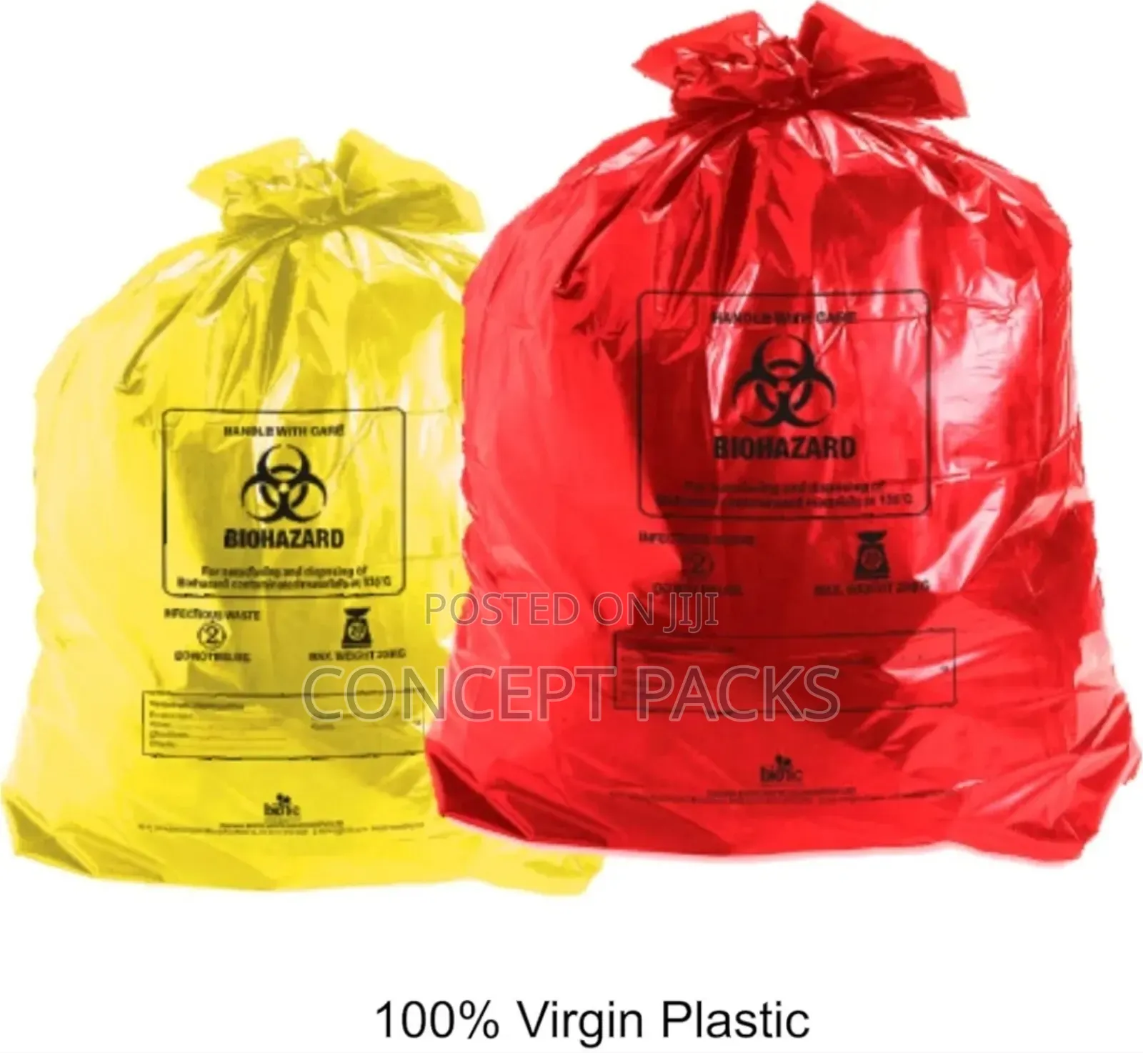 50pcs 200gauge Autoclave Biohazard Clinic Red(Size 30"X36")