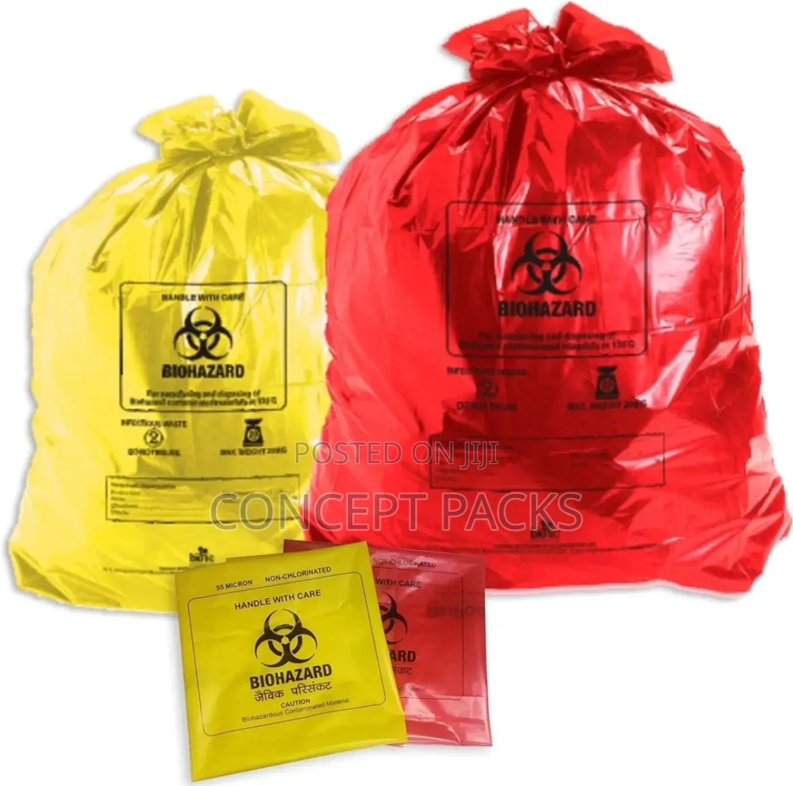 50pcs 200gauge Autoclave Biohazard Clinic Red(Size 30"X36")