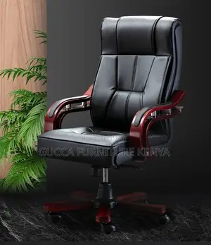 Office Chair:Luxury Leather Bliss Fixed Boss Office Chair