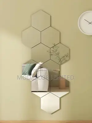 Geometric Wall Upgrade – Hexagon Mirrors!