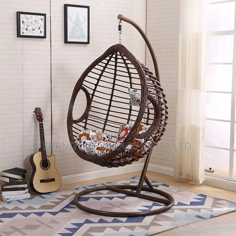 Home Chairs: Hanging Outdoor Swing Chair With Fabric Seating