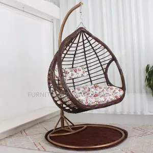 Home Chairs: Hanging Outdoor Swing Chair With Fabric Seating