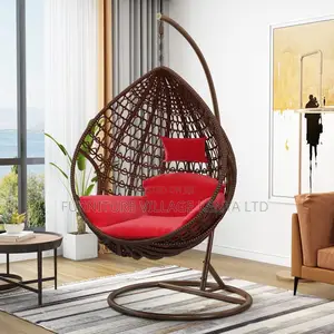 Home Chairs: Hanging Outdoor Swing Chair With Fabric Seating