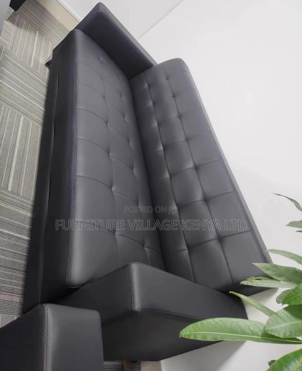 Sofas: Office Leather Modular Waiting Area Sofa for Five - thumbnail 2