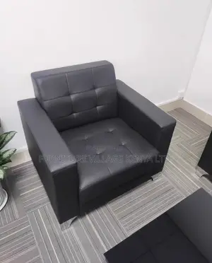Sofas: Office Leather Modular Waiting Area Sofa for Five