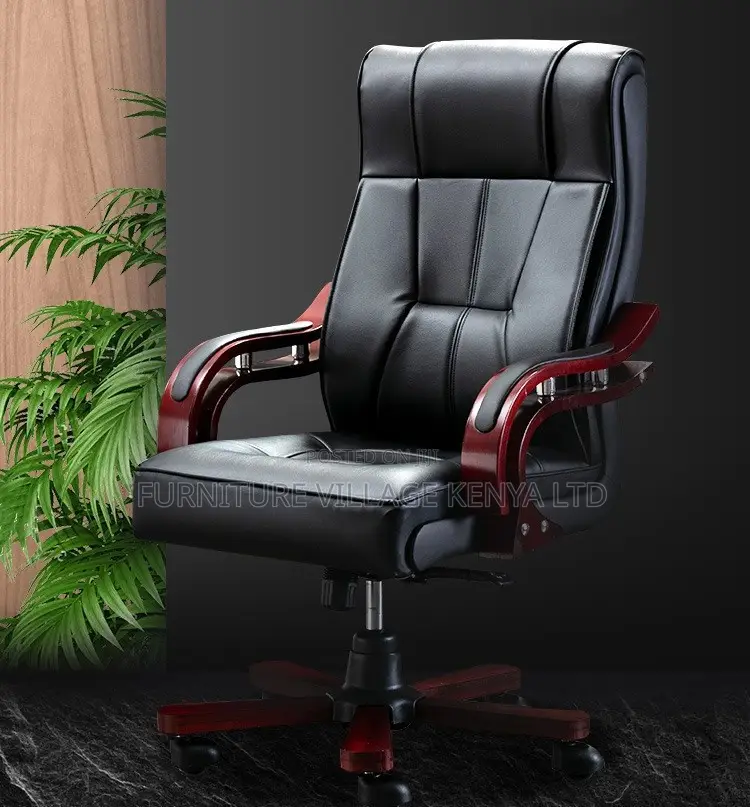 Office Chair:Fixed-Position Luxury Leather Executive Chair