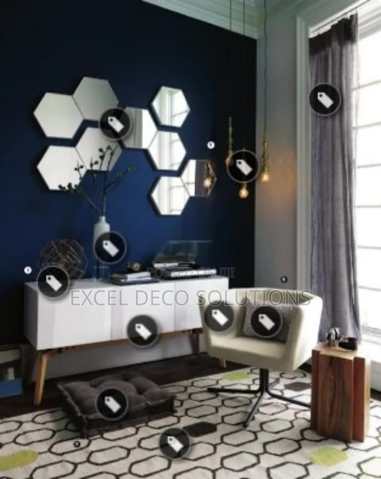 "Boho Chic Hex Mirror"
