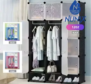 3 Column Portable Plastic Wardrobe