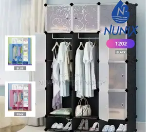 Nunix Portable Plastic Wardrobe 3column