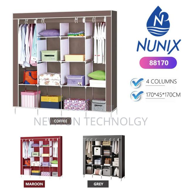 4-Column Portable Metallic Wardrobe