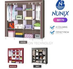 Nunix Portable Metallic Wardrobe 4-Column