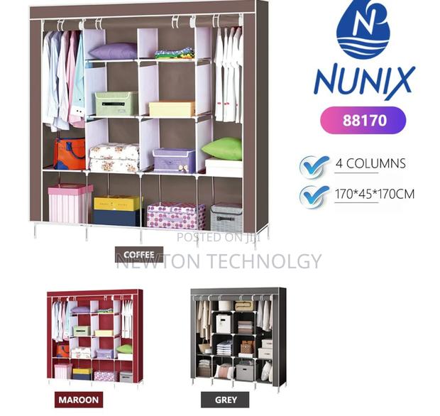 Nunix Portable Metallic Wardrobe 4-Column