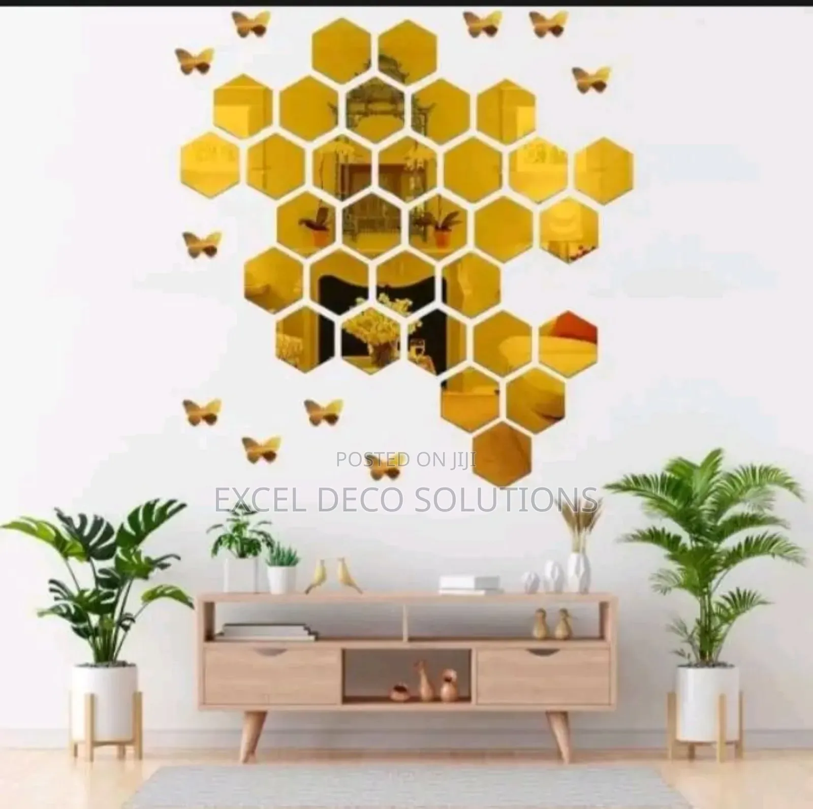 "Pastel Hex Mirror Trio"