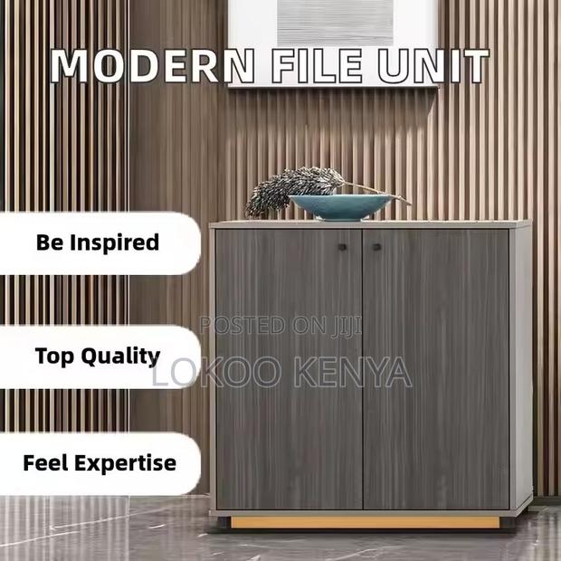 Office Cabinet: Wood Finish Office Storage Cabinet - thumbnail 3