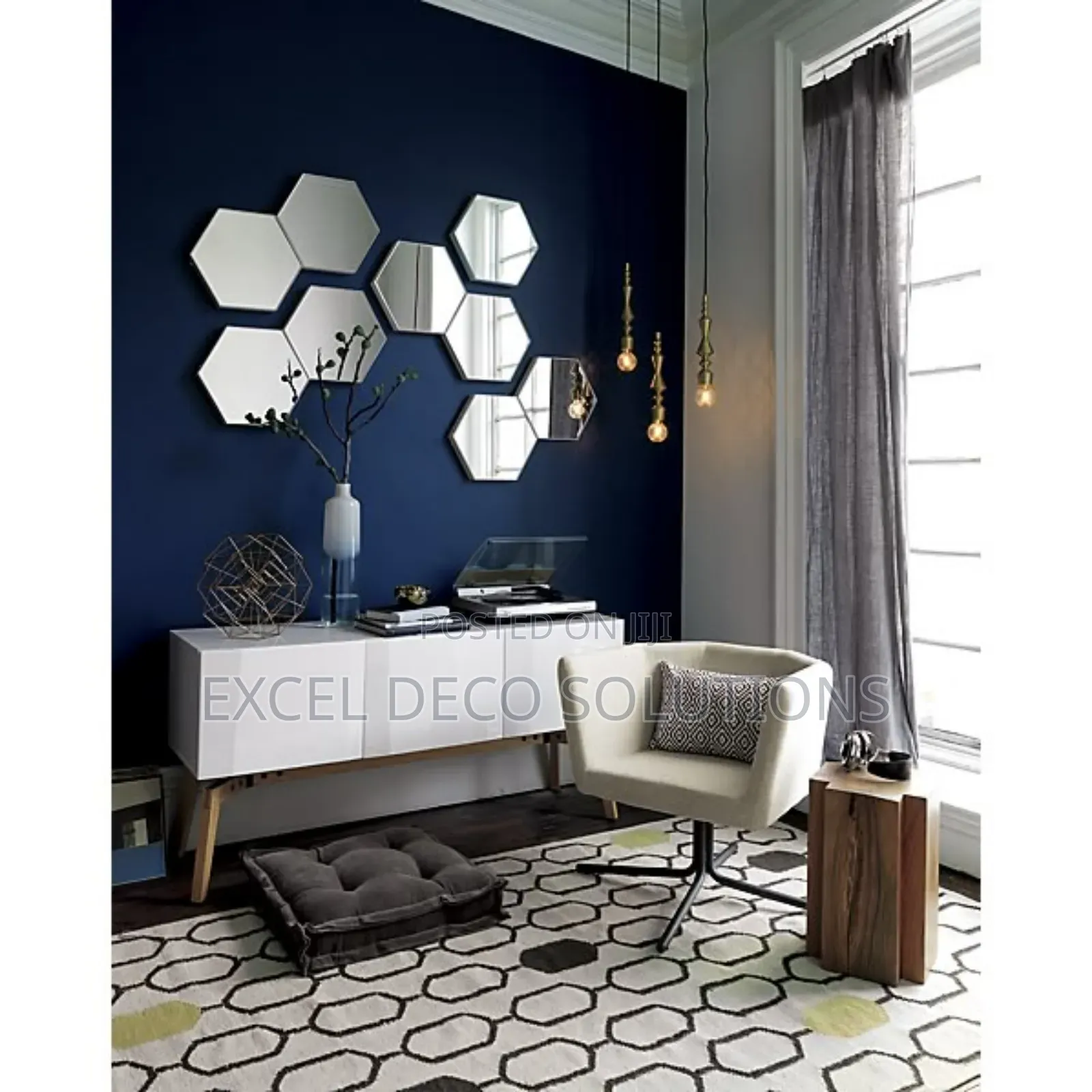 "Tiled Hex Mirror Panel"