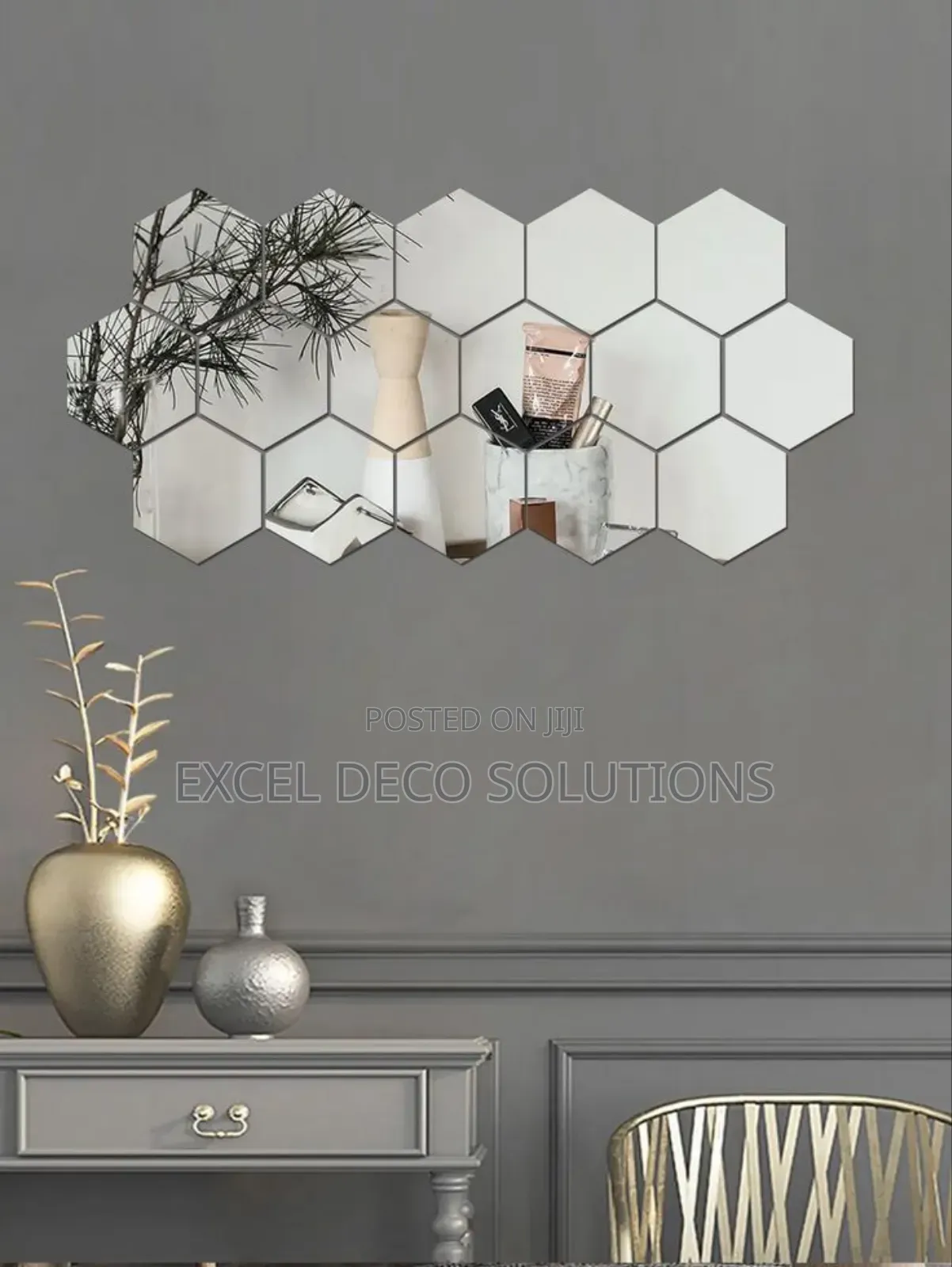 "Sunburst Hex Mirror