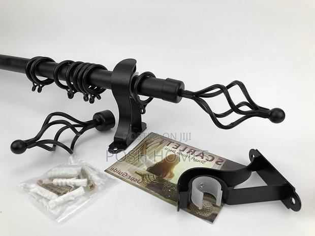 Quality Double Black Curtain Rods - main view