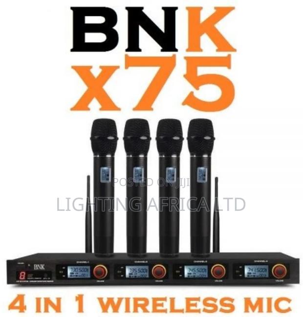 New Model Proffesional BNK X75 Wireless 4 Mics Digital Receiver