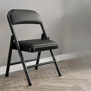 Office Chair:Foldable Black Leather Chair With Foot Platform