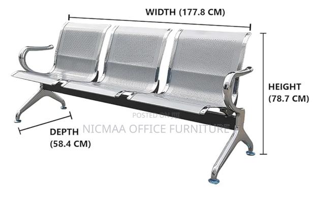 Smart Garden 3 People Metallic Waiting Bench - thumbnail 3