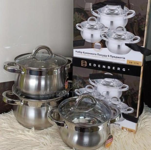 6 Pieces Edenberg Eb-3716 Stainless Steel Cookware Set