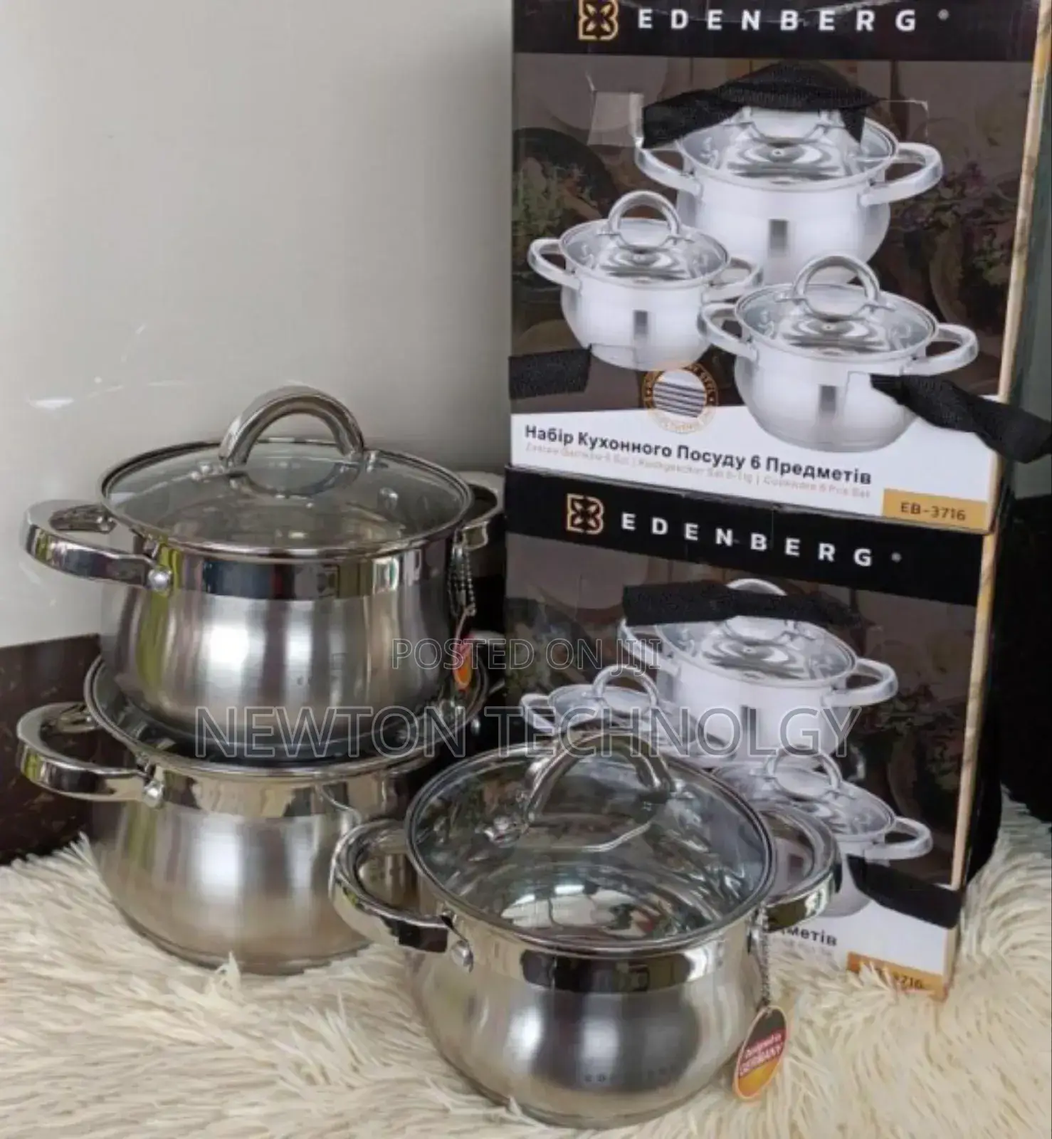 Edenberg Eb-3716 Stainless Steel Cookware 6pcs