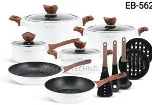 15pcs Wooden Handle Edenburg Cookware Pots Set