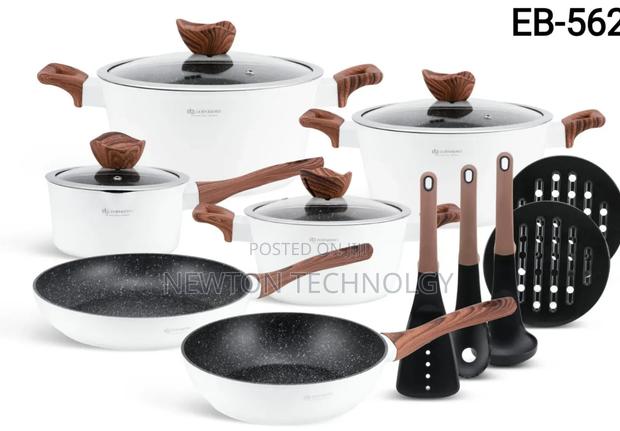 15pcs Wooden Handle Edenburg Cookware Pots Set