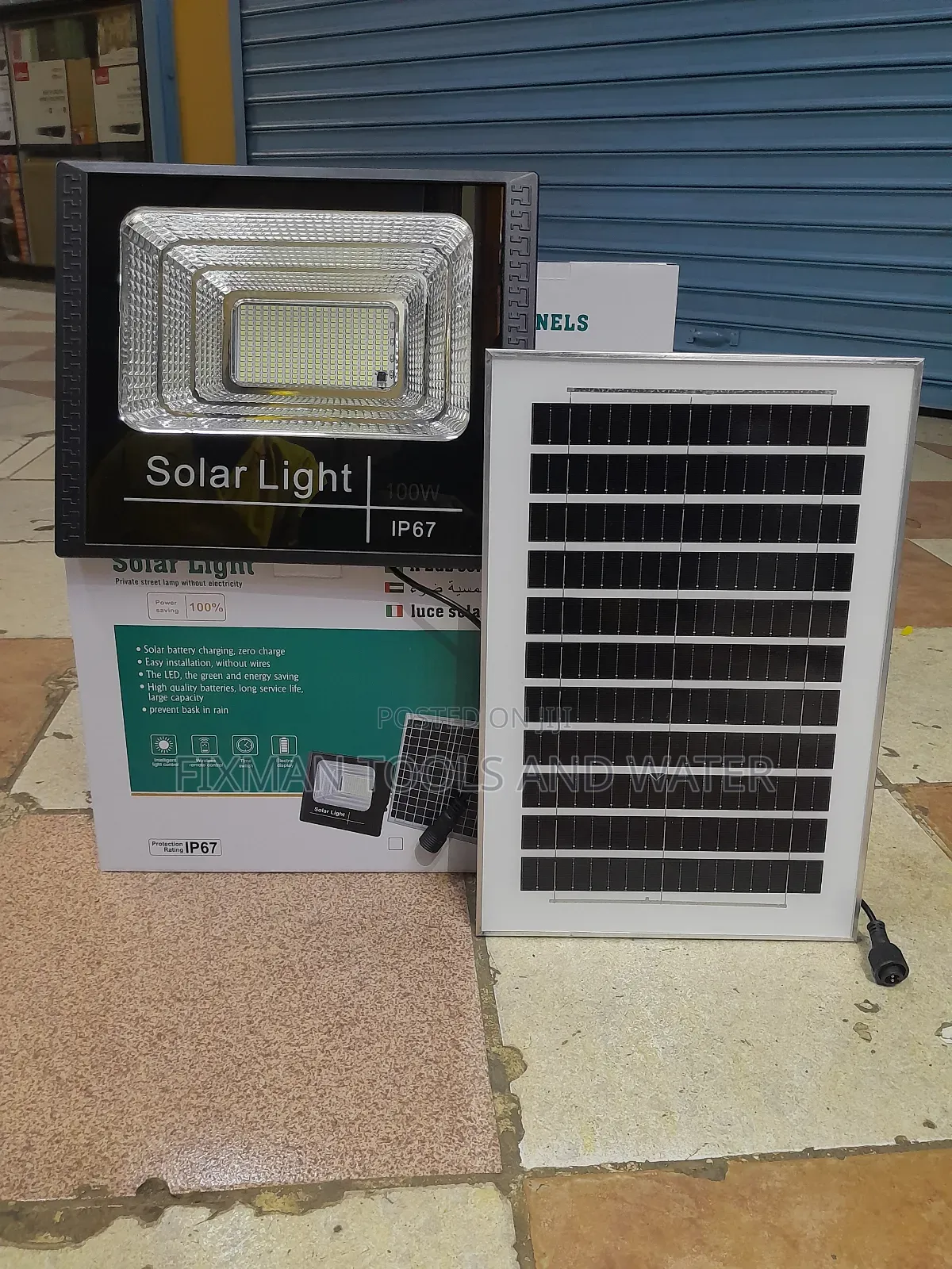 Rechargeable Security Flood Lights 100 Watts Auto Sensor