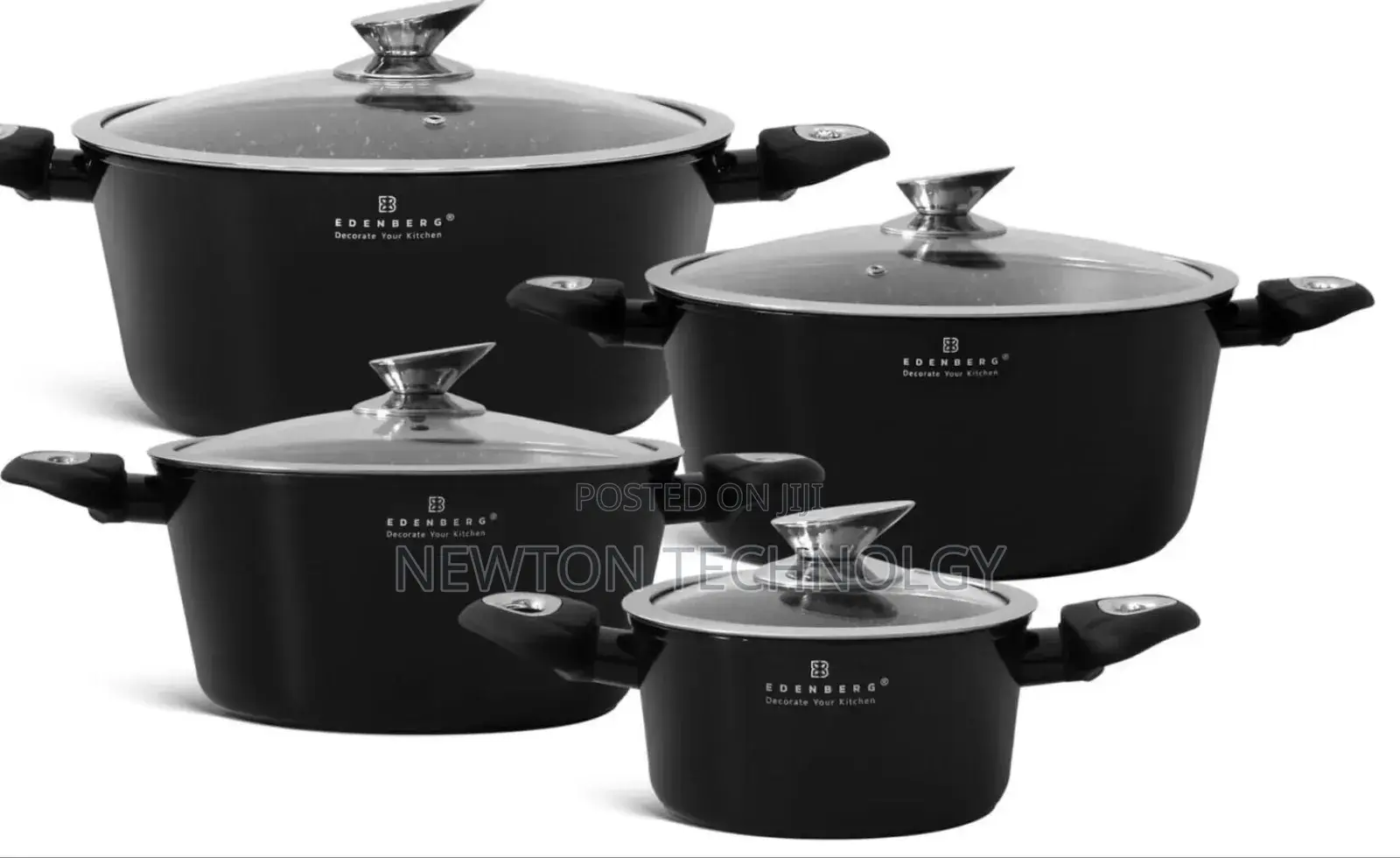 Black Edenberg 8 Pieces Nonstick Cookware Set