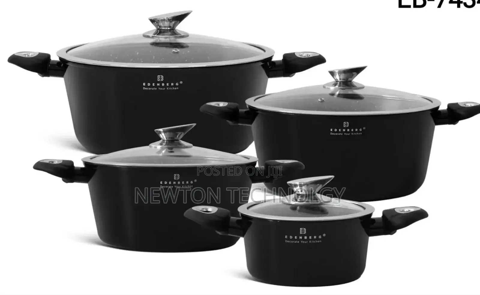 Black Edenberg 8 PCS Nonstick Cookware Set