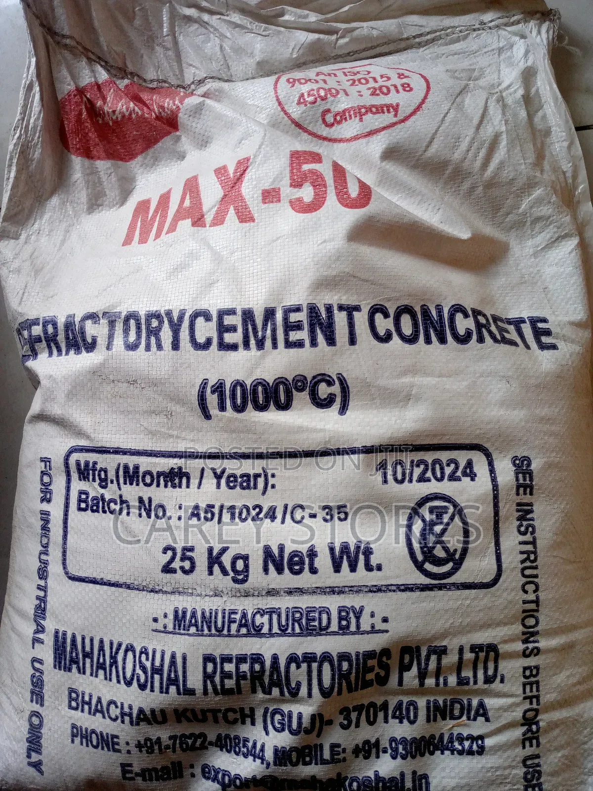 Refractory Cement. Fire Proof Cement