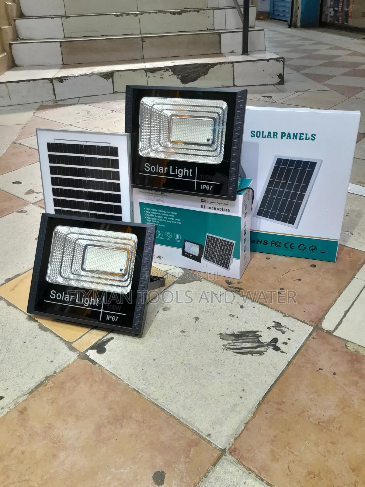 Best Solar Flood Light 100watts + Panel And Remote
