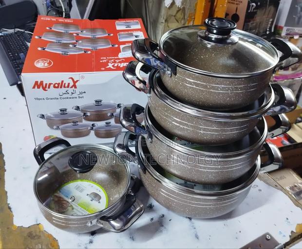 Miralux Granite Cookware 10pcs Pots Brown Set