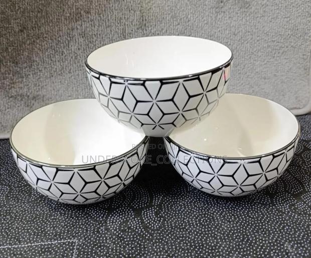 6pcs White Black Bowls